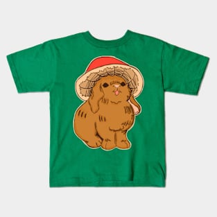 Rabbit wearing a mushroom hat! Kids T-Shirt